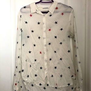 Scotch and soda blue and red star shirt